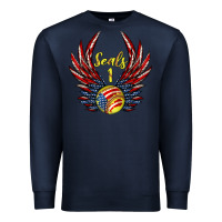 Navy angel wings softball Premium Sweatshirt - Jasminsmagicworld