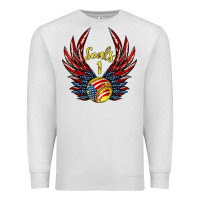 Oatmeal Heather angel wings softball Premium Sweatshirt - Jasminsmagicworld