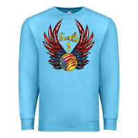 Ocean Blue angel wings softball Premium Sweatshirt - Jasminsmagicworld