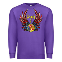 Purple angel wings softball Premium Sweatshirt - Jasminsmagicworld