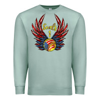 Seafoam angel wings softball Premium Sweatshirt - Jasminsmagicworld
