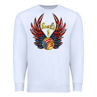 White angel wings softball Premium Sweatshirt - Jasminsmagicworld