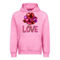 Fuchsia Pink Love heart balloons Valentine's Day Urban Hoodie - HowdyJamesFarm