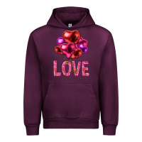 Mauve Wine Love heart balloons Valentine's Day Urban Hoodie - HowdyJamesFarm