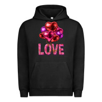 Pigment Black Love heart balloons Valentine's Day Urban Hoodie - HowdyJamesFarm