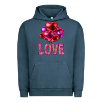 Pigment Midnight Navy Love heart balloons Valentine's Day Urban Hoodie - HowdyJamesFarm