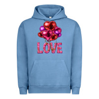 Pigment Pebble Blue Love heart balloons Valentine's Day Urban Hoodie - HowdyJamesFarm