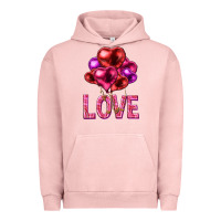 Pigment Salmon Love heart balloons Valentine's Day Urban Hoodie - HowdyJamesFarm