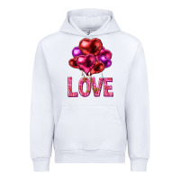 White Love heart balloons Valentine's Day Urban Hoodie - HowdyJamesFarm