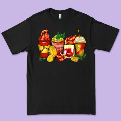 Crawfish Coffee Cups Premium Tee Designed By Zillion Design Studio