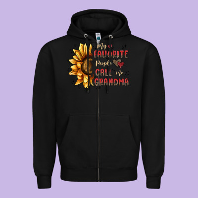 My Favorite People Call Me Grandma Zipper Hoodie Designed By Maliassmallbusiness