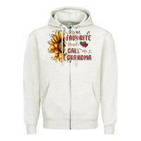 Oatmeal Heather my favorite people call me grandma Zipper Hoodie - MaliasSmallBusiness