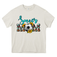 Western Leopard Cowhide Sunflowers  Glitter Mom Soccer Heavy Core Tee | Teevron