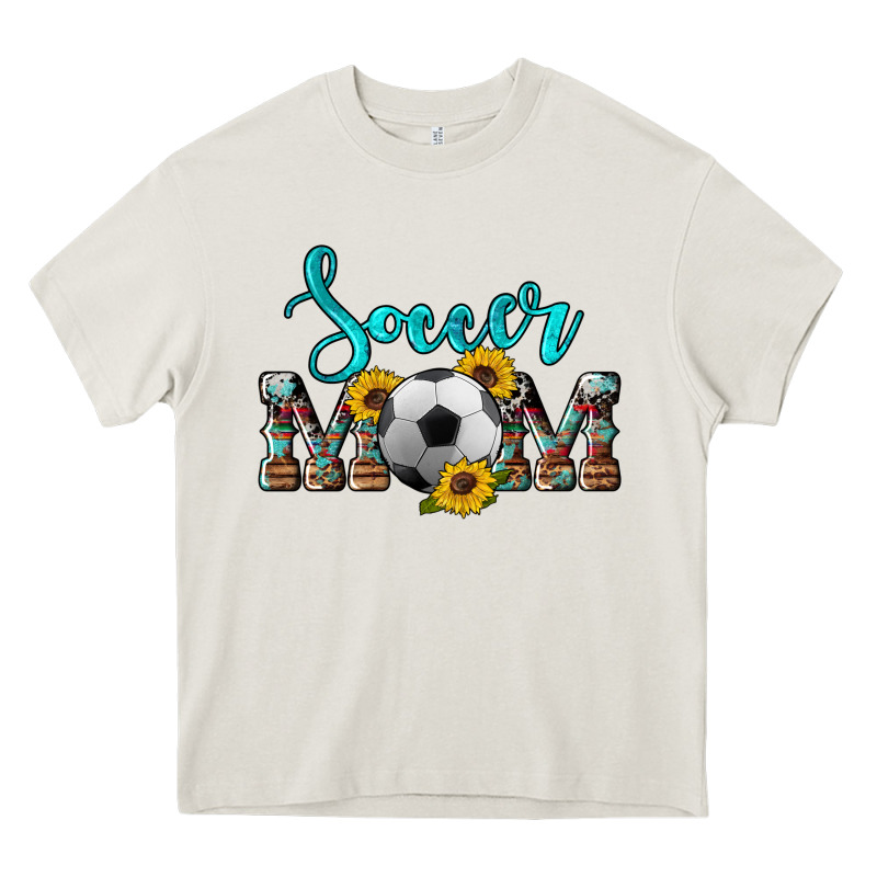 Western Leopard Cowhide Sunflowers  Glitter Mom Soccer Heavy Core Tee by Artiststas | Teevron