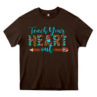 Chocolate Brown teach your heart out Heavy Core Tee - texasbilliewilder