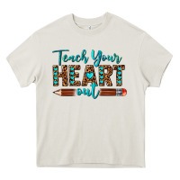 Cream teach your heart out Heavy Core Tee - texasbilliewilder
