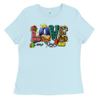 Baby Blue love came down luke 2 11 Ladies Tee - Zillion Design Studio