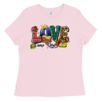Bubblegum Pink love came down luke 2 11 Ladies Tee - Zillion Design Studio