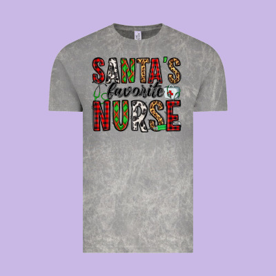 Santa's Favorite Nurse Vintage Tee Designed By Jasminsmagicworld