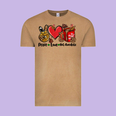 Peace Love  Hot Chocolate Vintage Tee Designed By Adodesignshop