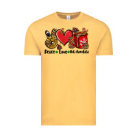 Vintage Mustard peace love  hot chocolate Vintage Tee - AdoDesignShop