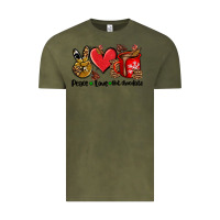 Vintage Olive peace love  hot chocolate Vintage Tee - AdoDesignShop