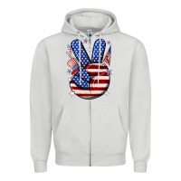 Dove Grey peace 4th july Zipper Hoodie - NancyCooperArtShop