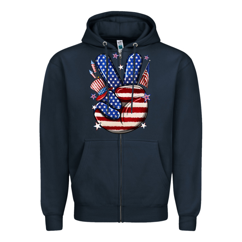 Peace 4th July Zipper Hoodie by NancyCooperArtShop | Teevron