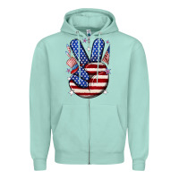 Seafoam peace 4th july Zipper Hoodie - NancyCooperArtShop