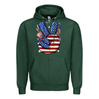 Sports Green peace 4th july Zipper Hoodie - NancyCooperArtShop