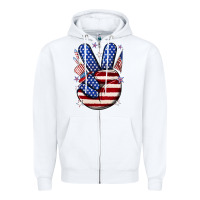 White peace 4th july Zipper Hoodie - NancyCooperArtShop