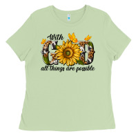 Matcha with god all things are possible Ladies Tee - texasbilliewilder