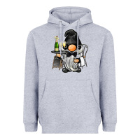 Heather Grey waiter gnome Heavyweight Hoodie - BarkalooDesign