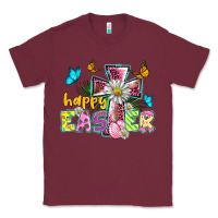 Burgundy happy easter cross Classic Tee - BarkalooDesign