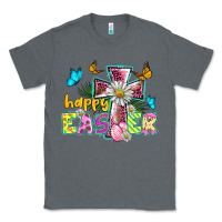 Charcoal Heather happy easter cross Classic Tee - BarkalooDesign