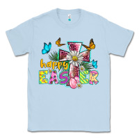 Dusty Blue happy easter cross Classic Tee - BarkalooDesign