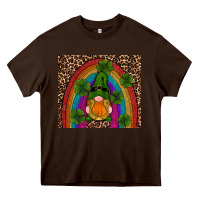 Chocolate Brown st patricks day gnomes shamrock rainwow Heavy Core Tee - RanaPortraitStore