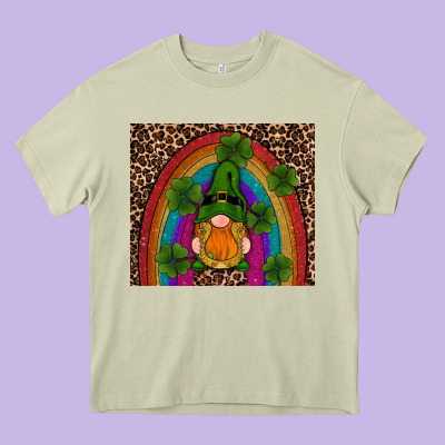 St Patricks Day Gnomes Shamrock Rainwow Heavy Core Tee Designed By Ranaportraitstore