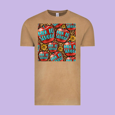 Back To School With Apple Seamless Pattern Vintage Tee Designed By Bundleandbundleshop