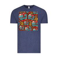 Vintage Denim back to school with apple seamless pattern Vintage Tee - BundleAndBundleShop