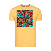 Vintage Mustard back to school with apple seamless pattern Vintage Tee - BundleAndBundleShop