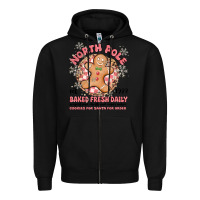 Black north pole baked fresh daily Zipper Hoodie - MaliasSmallBusiness
