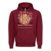 Burgundy north pole baked fresh daily Zipper Hoodie - MaliasSmallBusiness