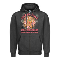 Charcoal Heather north pole baked fresh daily Zipper Hoodie - MaliasSmallBusiness