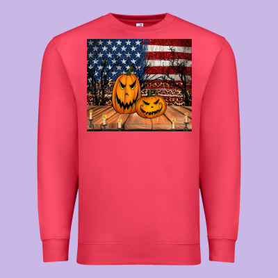 Halloween American Flag Tumbler Premium Sweatshirt Designed By Jasminsmagicworld