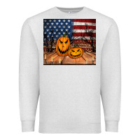 Oatmeal Heather halloween american flag tumbler Premium Sweatshirt - Jasminsmagicworld