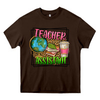 Chocolate Brown teacher assistant Heavy Core Tee - texasbilliewilder