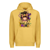 Antique Gold mardi gras mama messy bun Premium Hoodie - texasbilliewilder