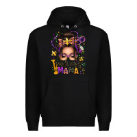 Black mardi gras mama messy bun Premium Hoodie - texasbilliewilder