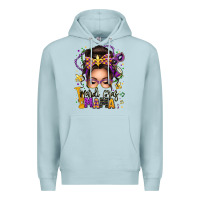 Blue Mist mardi gras mama messy bun Premium Hoodie - texasbilliewilder